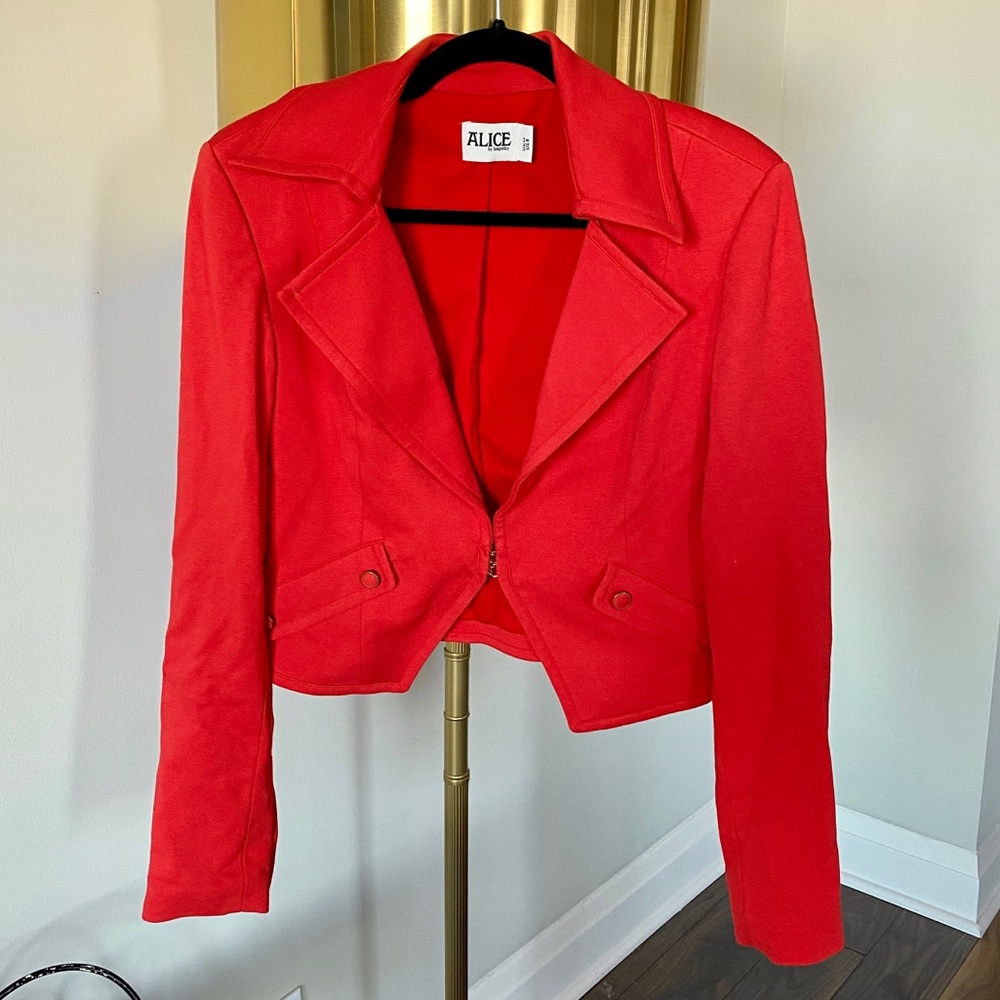Alice by Temperley cropped red blazer